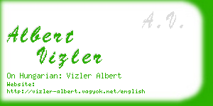 albert vizler business card